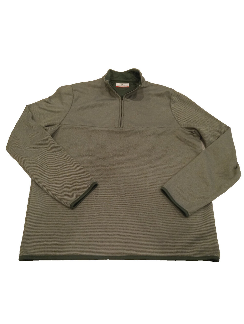 Grand Slam Performance Pullover Mens Medium Green Textured Stripe 1/4 Zip M